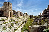 Selinunte the Acropolis. Remains of the magnificent temple C and temple D. 